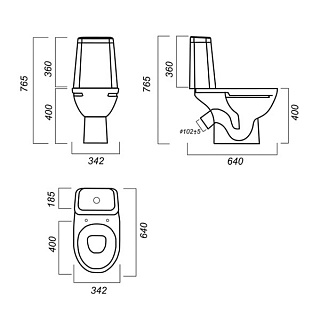 Унитаз-компакт "Марс" (комфорт) безободковый сид.дюропл. м/лифт  Самара