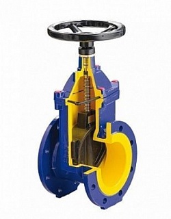 Задвижка с обрезин. клином Zetkama 111D-080-C56, DN80, PN16