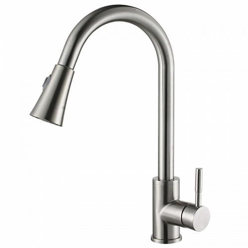 Смес. д/кухни  MELANA нерж. ф40 вытяжная лейка (8110)