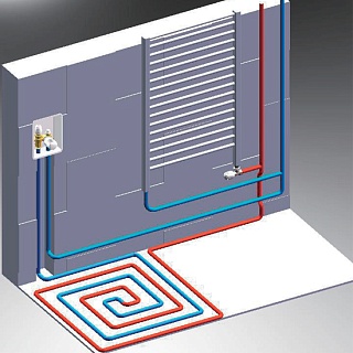 Терморегулирующий монтажный комплект 3/4"  для теплого пола (VRT16) ViEiR 