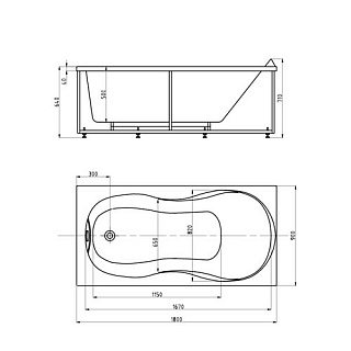 Ванна акриловая Мартиника 180х90