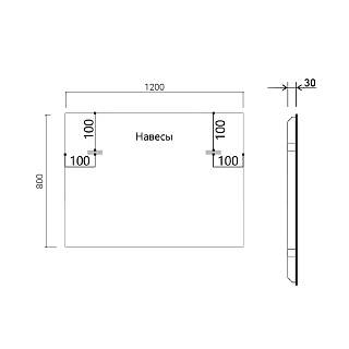 Зеркало 120 "Vincea LED VLM-3VN120 1200?800 c сенсорным выключателем и диммером