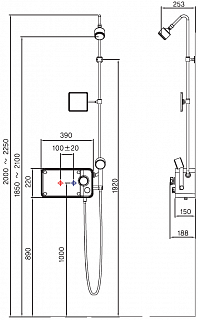 Душевая панель CEBIEN Puzzle-500 крас АКЦИЯ!!