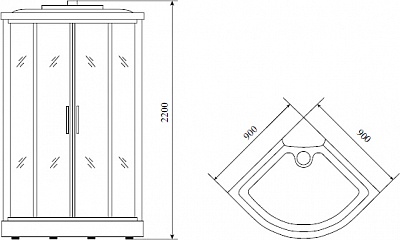 Кабина душевая Timo Standart T-1109  (90*90*220)