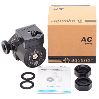 Насос цирк. AC 256-130 DN25, PN10, Qmax=4м3/ч, Hmax=6м, Tmax=110°С, 3-скор, с гайками (5256) Aquario (аналог арт.116224)