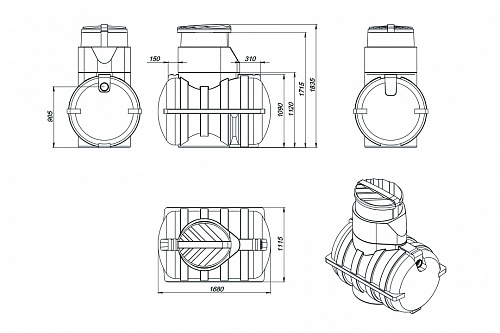 Емкость подземная «Rostok» U 1250л