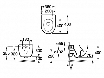 Унитаз подвесной Ideal standard TESI Aquablade сидение тонкое дюропл. (T007901+Т352801)