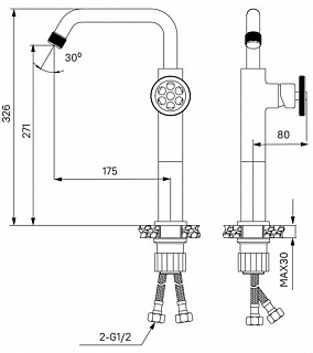 Смеситель для настольного умывальника, черный, Grange, IDDIS, GRABLR1i01