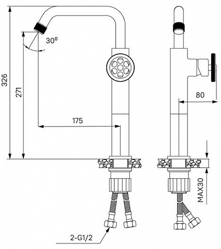 Смеситель для настольного умывальника, черный, Grange, IDDIS, GRABLR1i01
