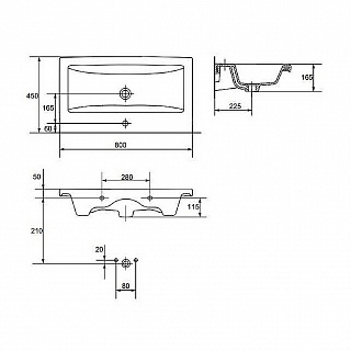 Умывальник Cersanit COMO-80 мебельный 