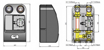 Насосная группа  с 3-х ходов. приводн. смес. 1 1/4" без насоса DN 32,39 kW (SDG-0007-003201) STOUT
