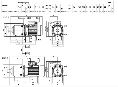  MATRIX 10-6T/2,2M, Qmax=153/, Hmax=71, Tmax=85, 1230 (2471060000) Ebara