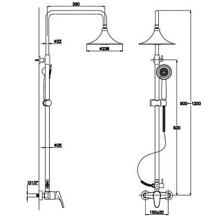 Душ. система KAISER без излива (1111-SX)