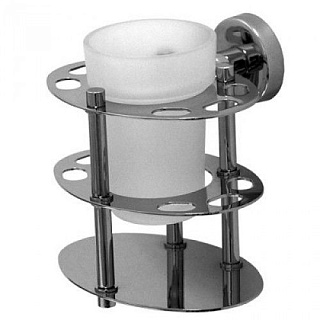 Стакан д/зуб. щеток настольный нерж.ст + пластик (22072)