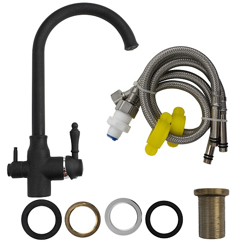 MAGNUS Смеситель д/кухни, ЧЕРНЫЙ, под фильтр, латунь код 8241 снят с производства