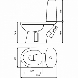 Унитаз-комп "Эльдорадо " двойной бачок, сид. дюропласт Люкс (Ст.Оскол ) 41301130001