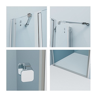 Душевая дверь распашная, глянцевый ал. проф., 100х195, Ray, IDDIS, RAY6CP0i69