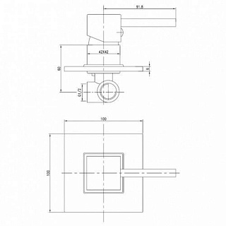 Смес скрытый Kaiser Quadris хром (25017)