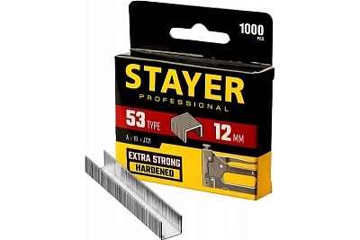 Скобы тип 53, 12 мм, узкие, STAYER 3159-12_z02, 1000 шт
