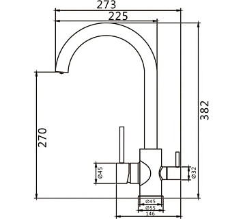 Смеситель д/кухни SHEVANIK с фильтром нерж S168B