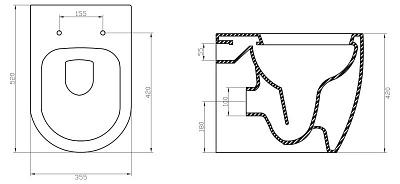 Унитаз приставной Belbagno "MARINO" безободк. с сид.м/л (ВB105CВR+BB105SC)