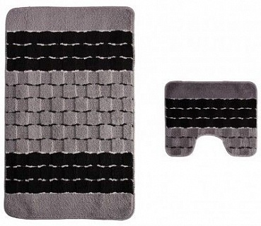 Набор ковриков (2предмета) "BANYOLIN SILVER" 60х100см (11 мм) черный 00211