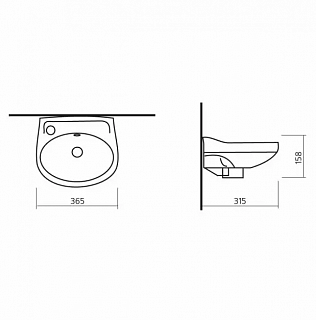 Умывальник "Лада" бел. (Самара) 36х31см 