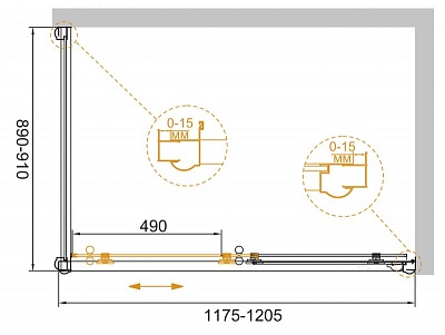 ДУШЕВОЙ УГОЛОК CEZARES GIUBILEO-AH-1-120/90-SCORREVOLE-C-Br