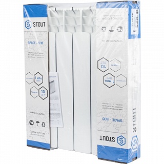 Радиатор бимет. Space 8 сек. 500 STOUT (SRB-0310-050008) ВЫГОДА