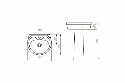 Умывальник ROSA"ЛИРА"  55см (Киров)