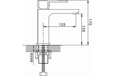 Смеситель д/раковины SHEVANIK черный S9701H