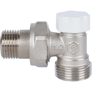 Клапан запорно-балансировочный, угловой 1/2"х3/4"EK (SVL-1166-000015) STOUT