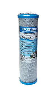 Картридж Slim 10'' ПОСЕЙДОН  ЭФАУ 63/250 уголь пресов актив из кокос скорлупы