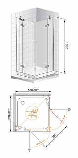 ДУШЕВОЙ УГОЛОК CEZARES VERONA A-2 90-P-Cr
