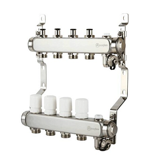 Коллектор с расходомерами 9-вых нерж. БЕЗ кранов  Aquasfera 9501-08 АКЦИЯ