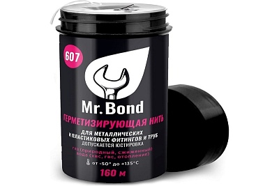 Нить герметизация резьбы Mr.Bond 607  160м (MB3060700160) аналог Tangit, Uni-Lock