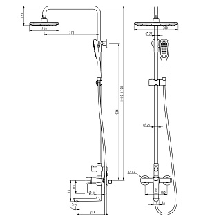 Душевая система "URSUS" (7262BL) черная LEMARK 