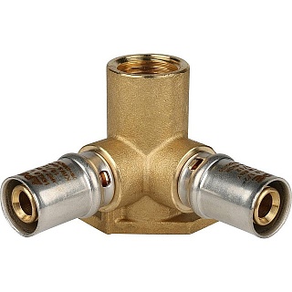 Тройник настенный 16х1/2 для металлопластиковых труб прессовой 	SFP-0015-001216 STOUT