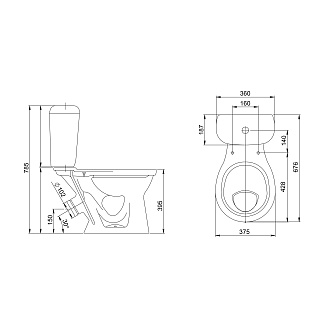 Унитаз-комп "Виктория" тарельчатый белый  с арм., сид., креп (Воротынск) 