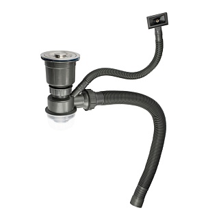 Мойка нерж врезная  FABIA PROFI 68х45 (3,0х0.9 200) с отверстием (угловой сифон+корзина+врезка для дозатора) 68453