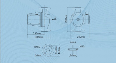 Насос цирк. AC 14-14-50F DN50, PN10, Qmax=28м3/ч, Hmax=16м, Tmax=110°С, 220В, 1-скор. (5141) Aquario