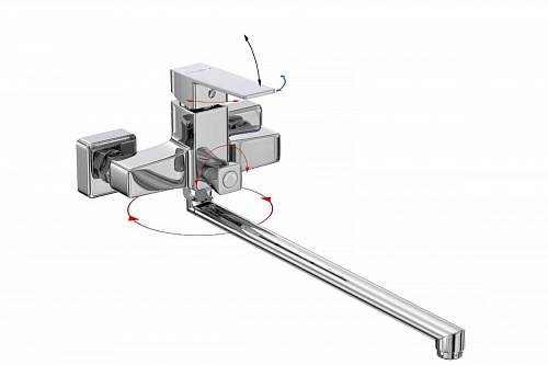 Смеситель д/ванны "Akari" (AKA-1015) длинный излив TOKITO