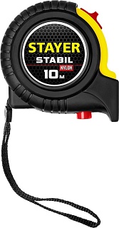 Рулетка 10м  х 25 мм с двухсторонней шкалой, STAYER Stabil Professional  (34131-10_z02)