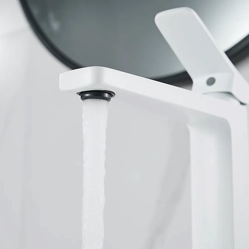 Смеситель д/раковины SHEVANIK высокий белый мат. S9911C