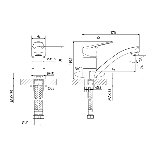 Смеситель д/умывальника "PARTNER" (6507С) LEMARK ВЫГОДА!!