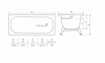 Ванна сталь эм. 1,05х0,65 Екатеринбург ANTICA  белая орхидея 1,8 мм ВЫГОДА!!!