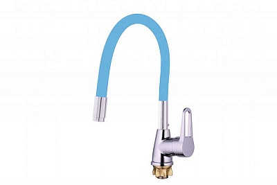 Смеситель д/кухни G-lauf (ZOP4-F045X) + гибкий излив (UCG-3257BU голубой) 