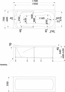 Ванна 1Marka CALYPSO 170x75