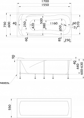 Ванна 1Marka CALYPSO 170x75