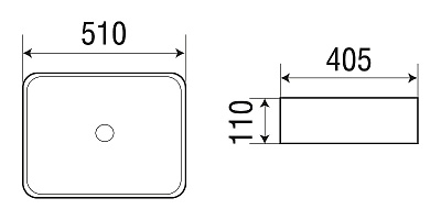 Умывальник WW ELBACH 2178 MB 510х405х110 матовый черный